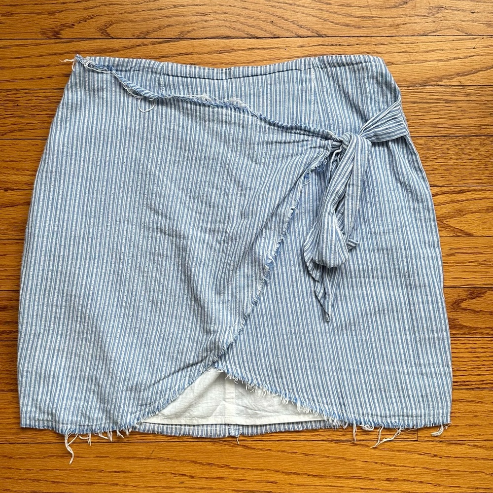 Blue/White Stripe Mini Skirt